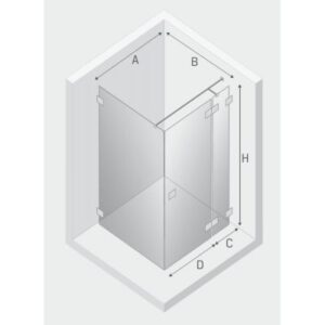 New Trendy Eventa kabina prysznicowa 100x90 cm prostokątna prawa szkło przezroczyste EXK-0131/EXK-0141
