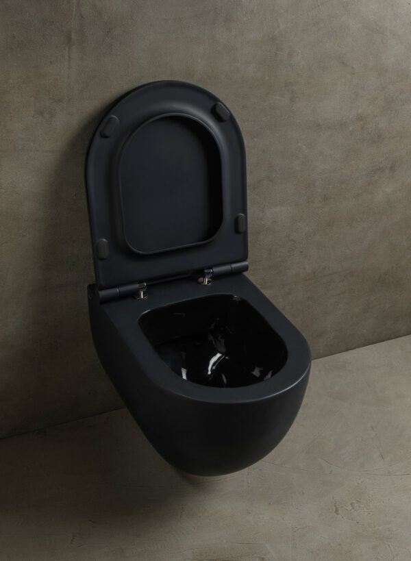 ALICE CERAMICA UNICA 50 WC (czarny mat) bezrantowa z deską slim wolnoopadającą - 32220108 + MC3208S