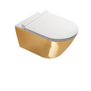 Catalano Zero WC  bez kołnierza z powłoką biała/złota 55x35 cm + mocowania - 1VS55NRBO