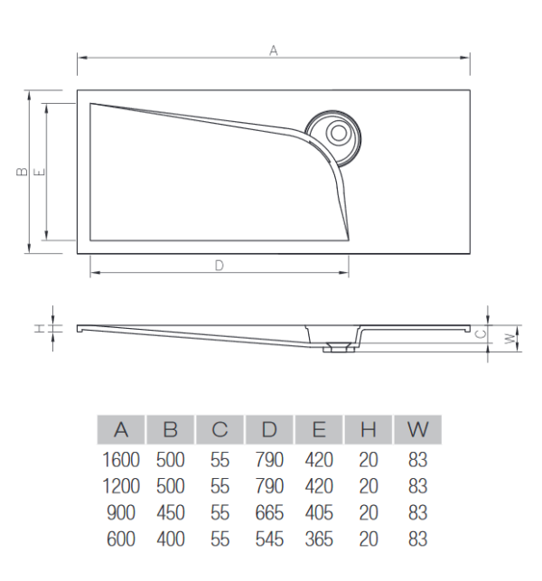 VAYER Boomerang Umywalka prostokątna 60x40cm nablatowa - 060.040.005.3-1.0.1.X.0