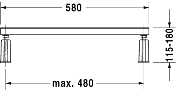 Duravit D-Code Nóżki do wanien i brodzików, chrom - 790127000000000