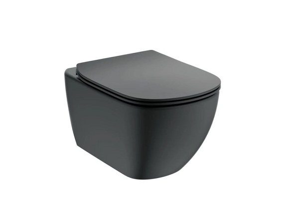 Ideal Standard Tesi Zestaw WC Aquablade + deska wolnoopadająca czarny mat T0079V3+T3527V3