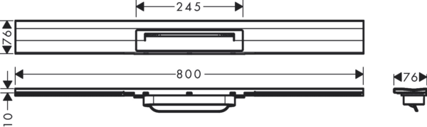 Hansgrohe RainDrain Flex Odpływ liniowy przyścienny 80 cm czarny mat - 56051670